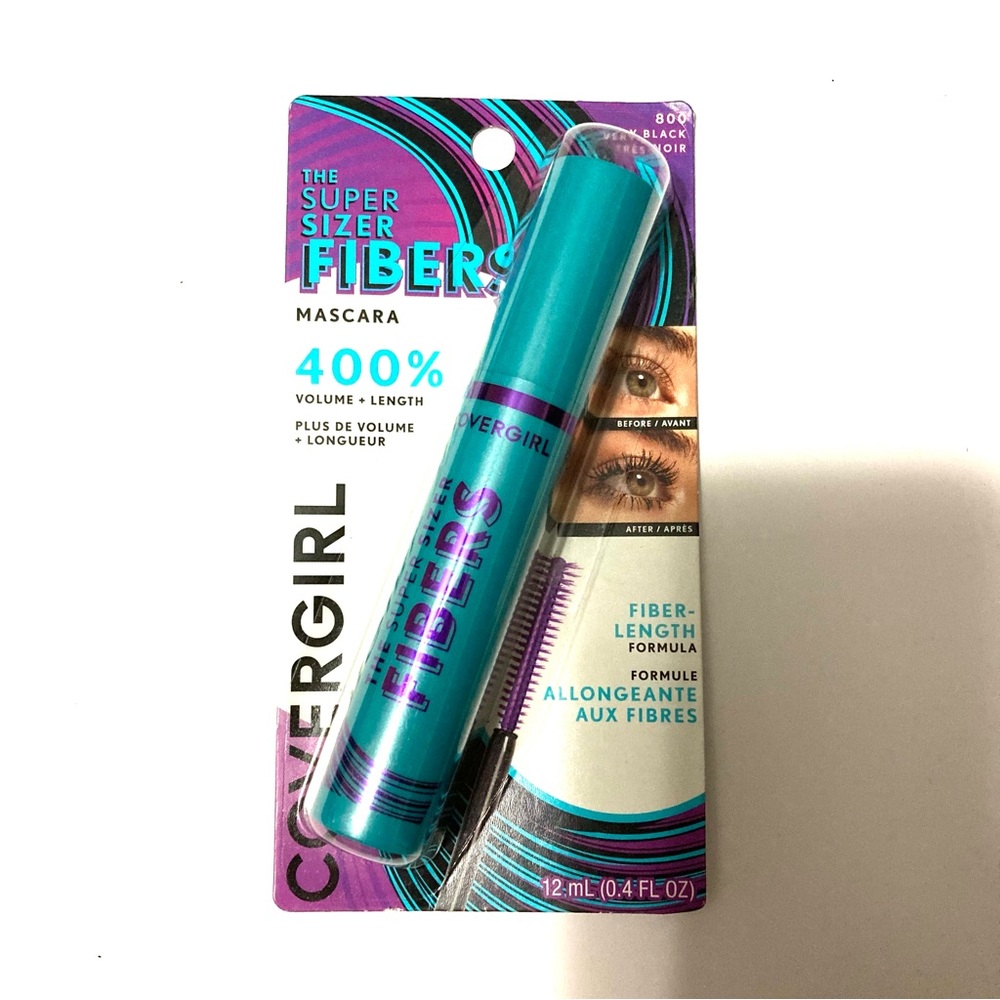 NEW 800 CoverGirl The Super Sizer Fibers Mascara, Very Black (800), 0.44oz